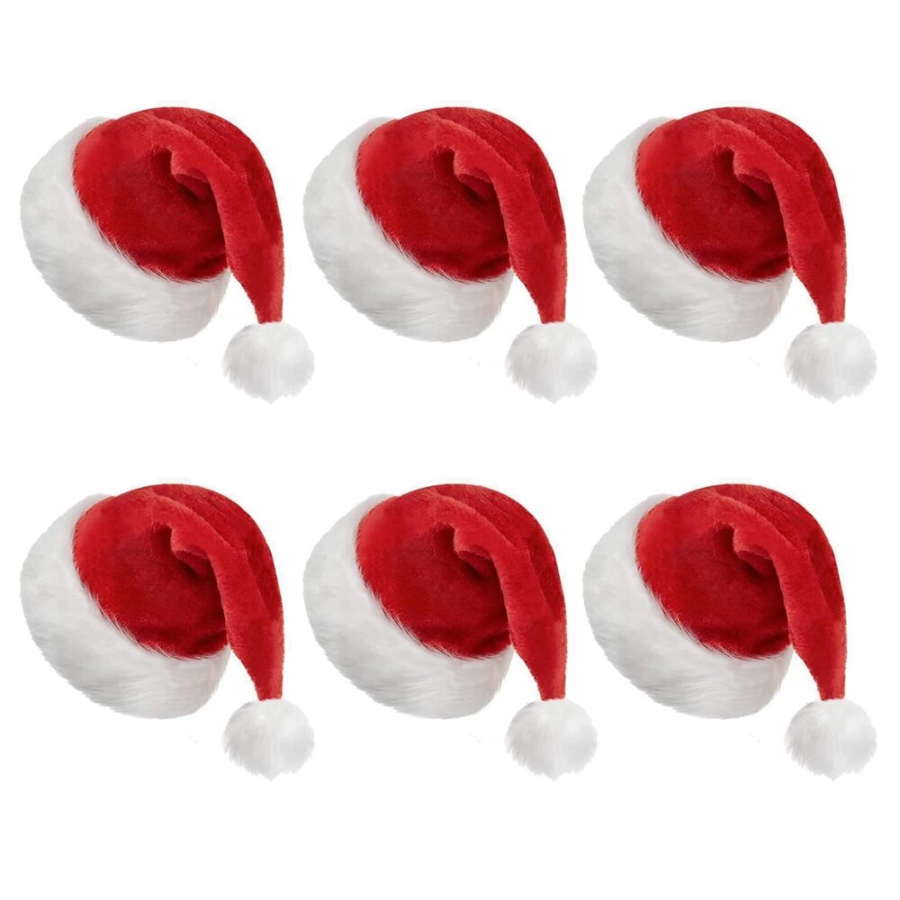 9255 Plush Santa Hat Adult, Unisex Christmas Hat, Extra Thicken Velvet